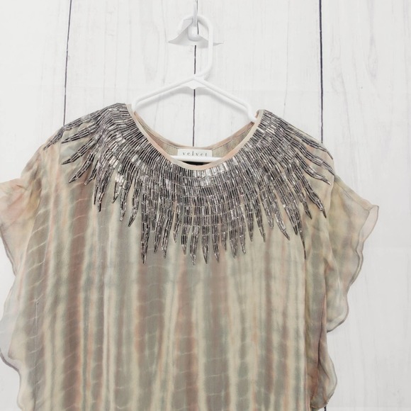 Velvet by Graham & Spencer Women's Beaded Tie Dye Dress Like New Womens XXS - Picture 6 of 6